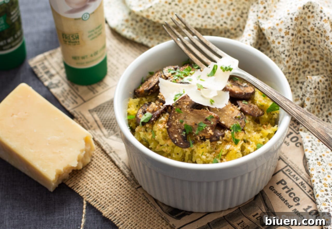 Wholesome Garlic and Herb Spaghetti Squash with Mushrooms 4 Garlic & Herb Spaghetti Squash with Mushrooms