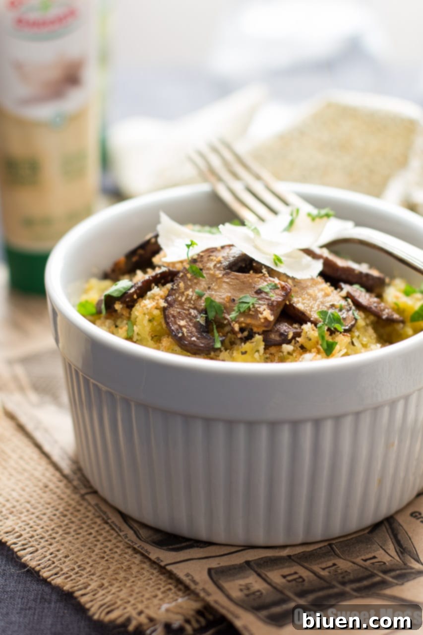 Wholesome Garlic and Herb Spaghetti Squash with Mushrooms 6 Garlic & Herb Spaghetti Squash with Mushrooms
