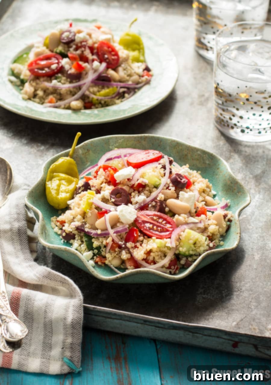 Greek Quinoa Salad - Naturally Gluten-Free and Vegetarian, packed with fresh ingredients