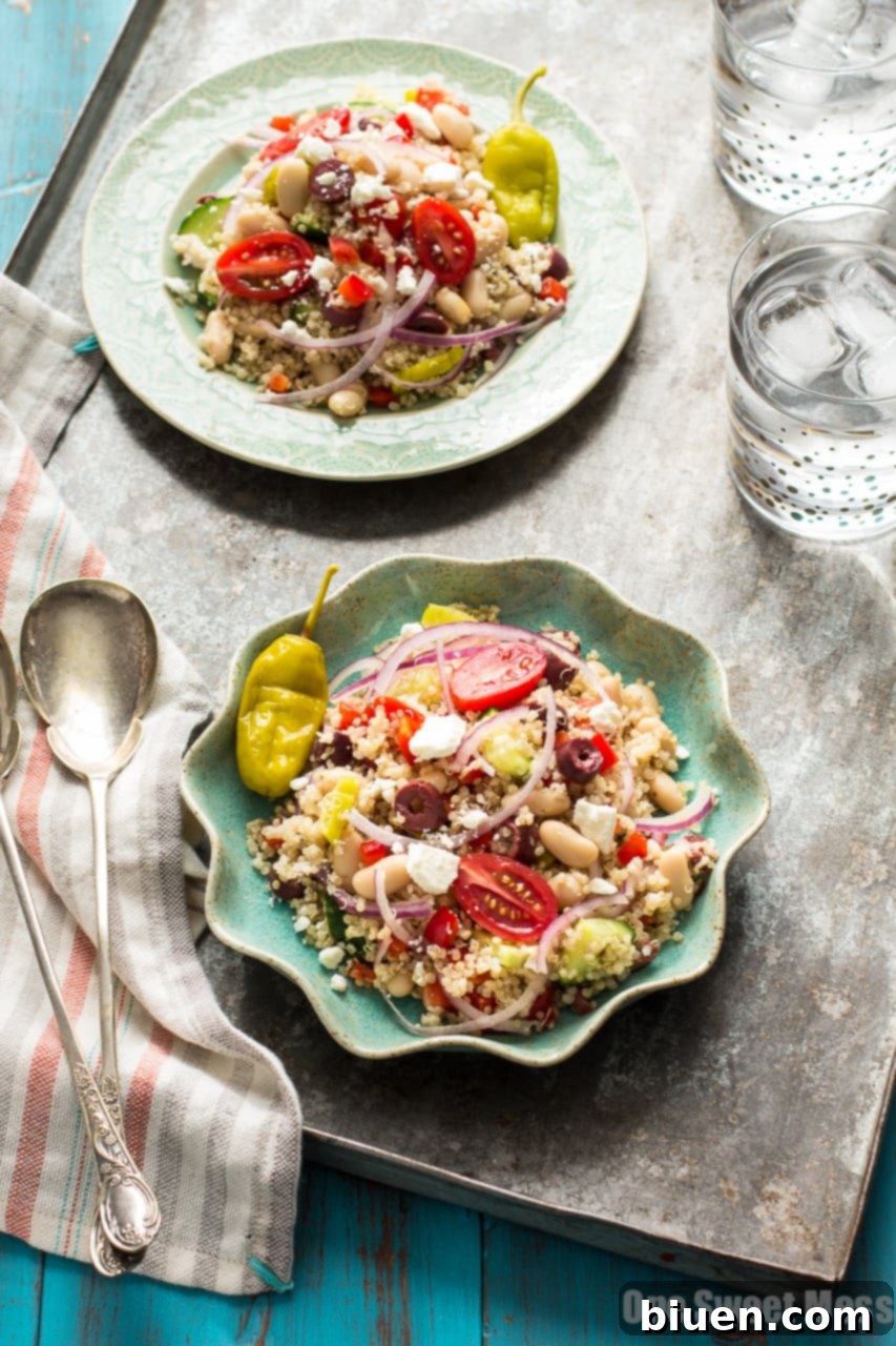 Greek Quinoa Salad - Naturally Gluten-Free and Vegetarian, a perfect healthy lunch or dinner