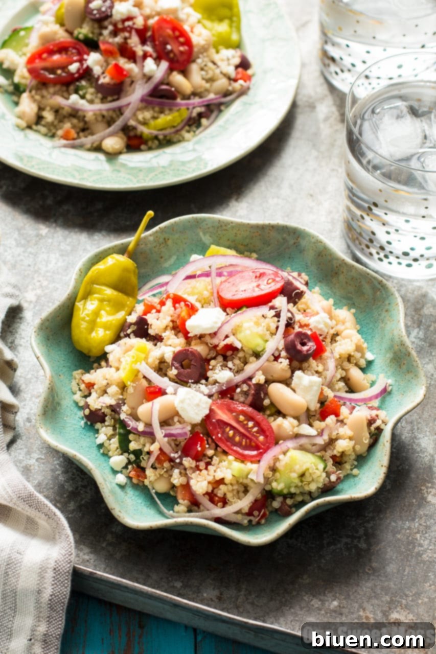 Greek Quinoa Salad - Naturally Gluten-Free and Vegetarian, a vibrant and fresh recipe