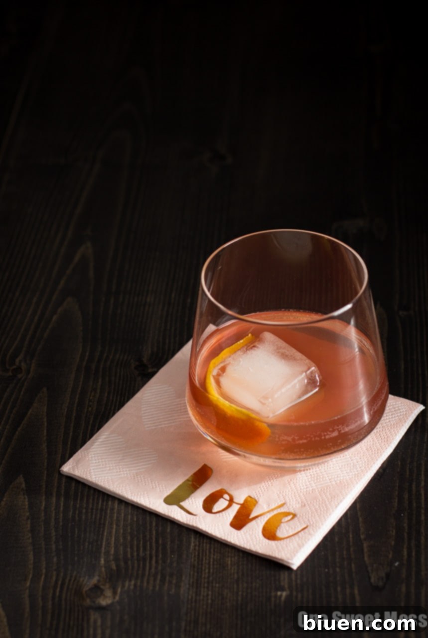 The Tiny Dancer Cocktail: This fierce but delicate cocktail combines bourbon, Campari, and blood orange juice. 